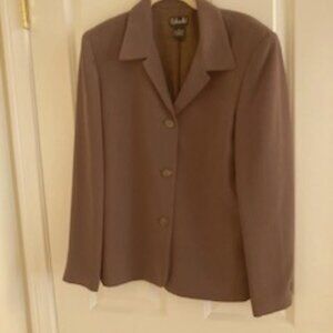 RAFAELLA  Women's Collard Brown Blazer Size 12 Button closure padded shoulders